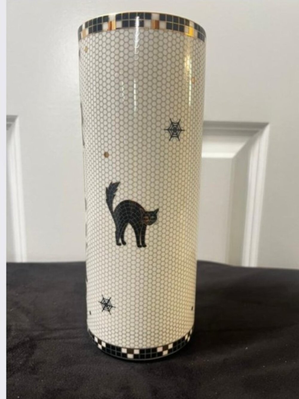 Anthropologie Bistro Tile Stoneware Canister: Halloween Edition – Tricks - NWT - Picture 6 of 9